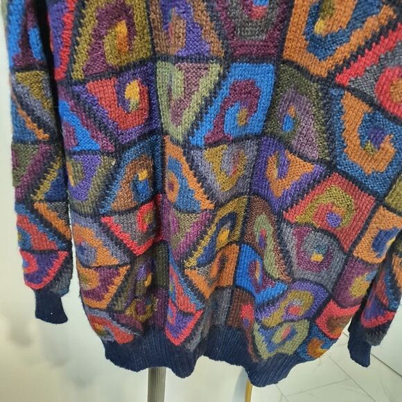 PERUVIAN CONNECTION Alpaca Embroidered colorful sweater size Medium - Picture 3 of 12